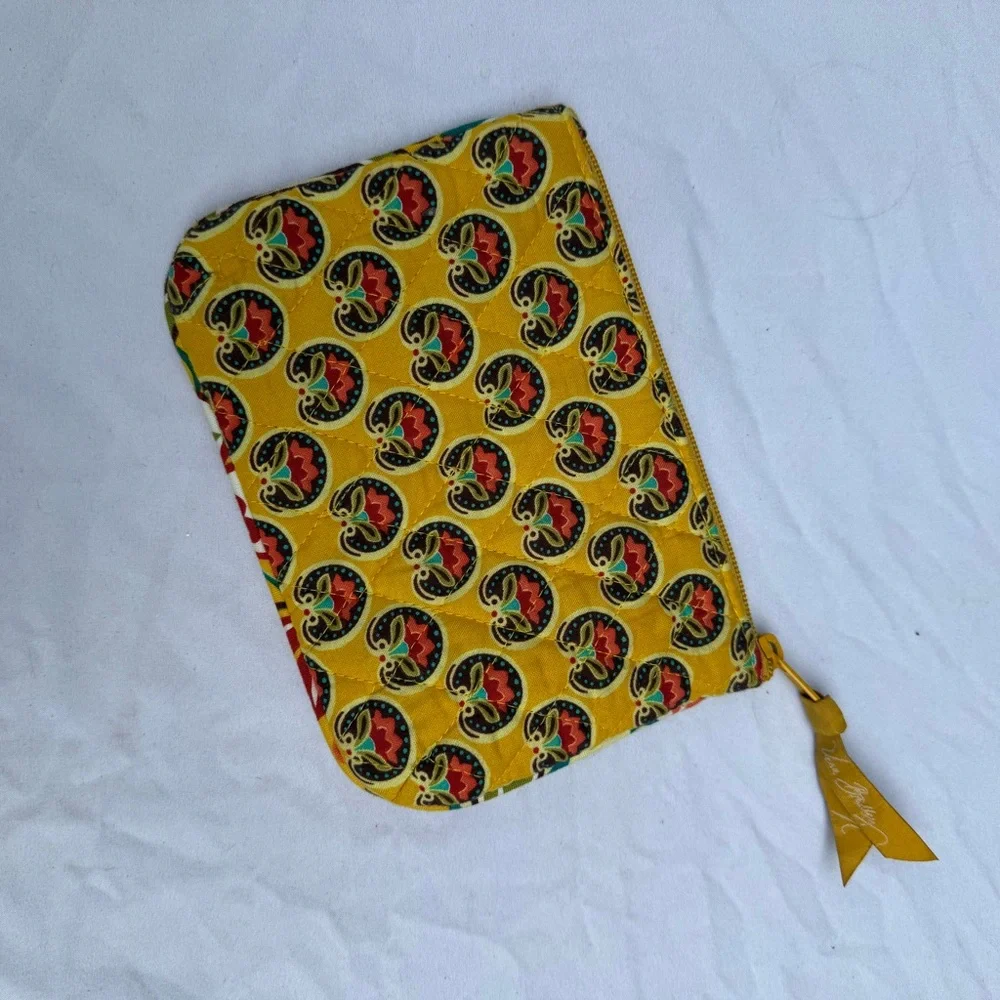 Vera Bradley Yellow Floral Quilted Zip Pouch - Picture 2 of 3